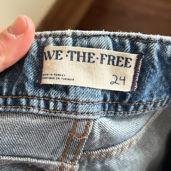 Free People We The Free Aster High Rise Straight Leg Jeans 24 Swarm Blue Denim - Picture 11 of 12